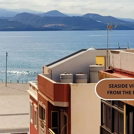 شقة Casita Canaria Playa Beachfront Access & Lateral Ocean View With Terrace