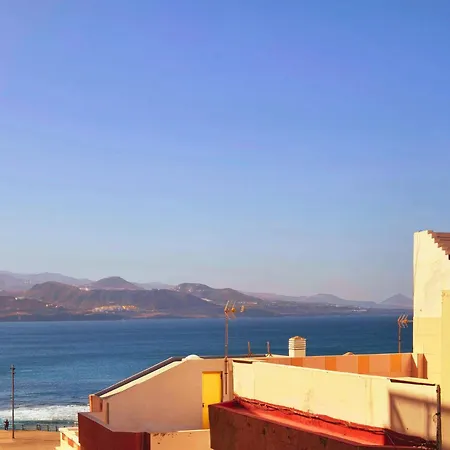 아파트 Casita Canaria Playa Beachfront Access & Lateral Ocean View With Terrace 라스팔마스